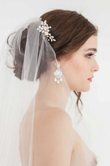 Rose gold crystal bridal hair piece. Handmade in Canada wedding accessory trend.