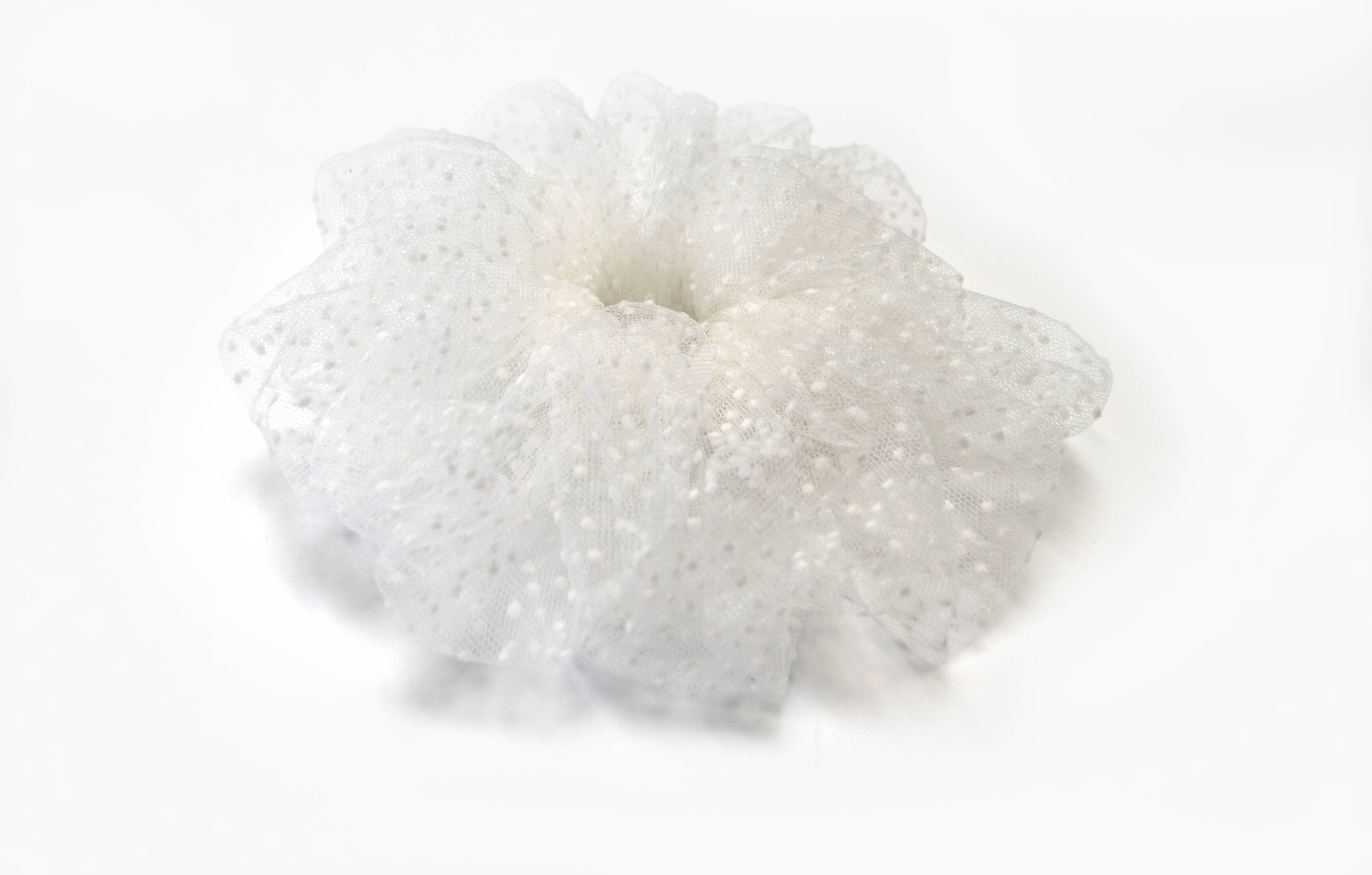 Micro Polka Dot Tulle Fluffy Scrunchie