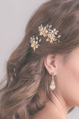 Firenze Gold Blossom Hairpins