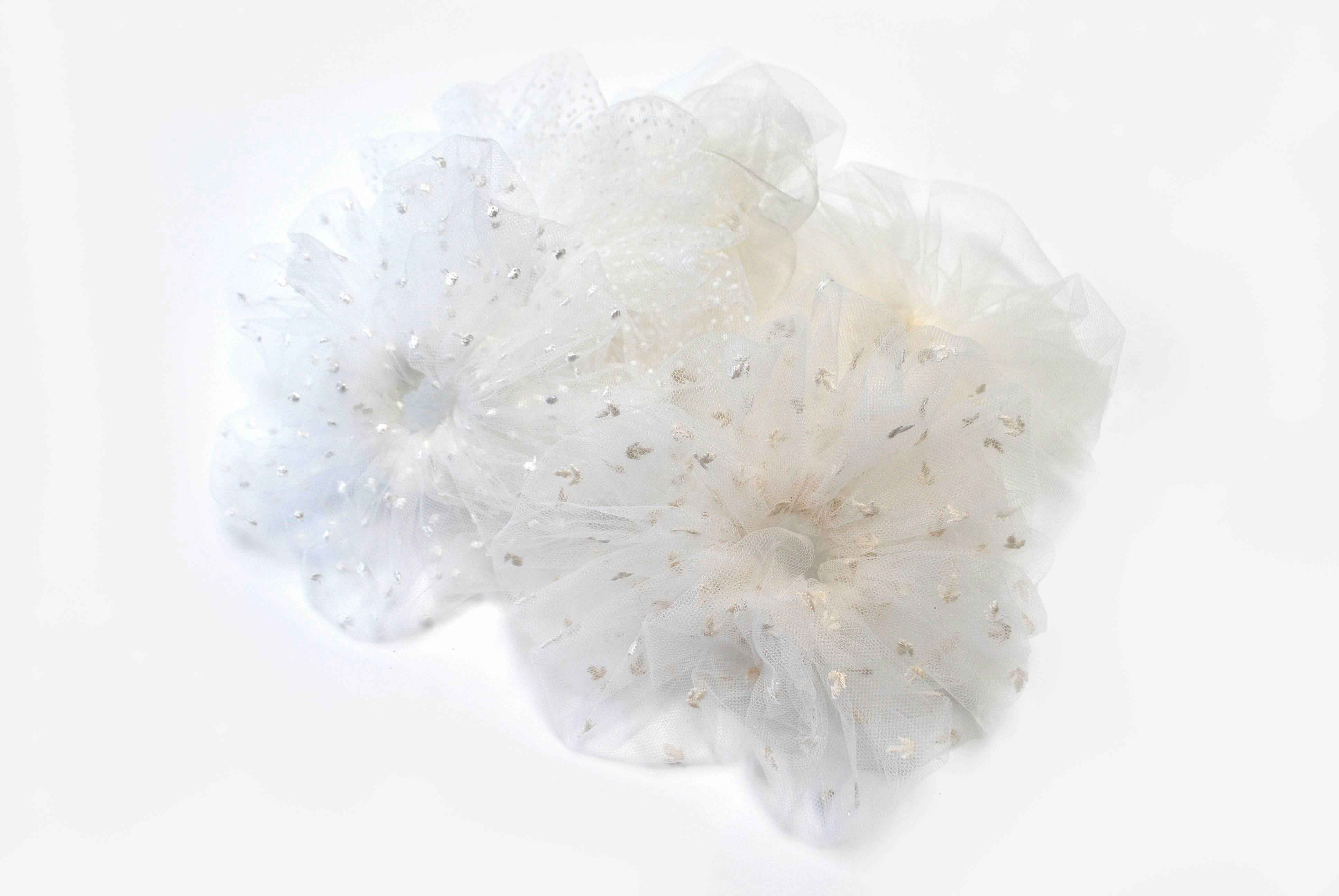 Ivory Matte Fluffy Scrunchie