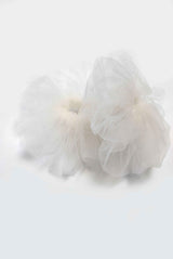 Ivory Matte Fluffy Scrunchies