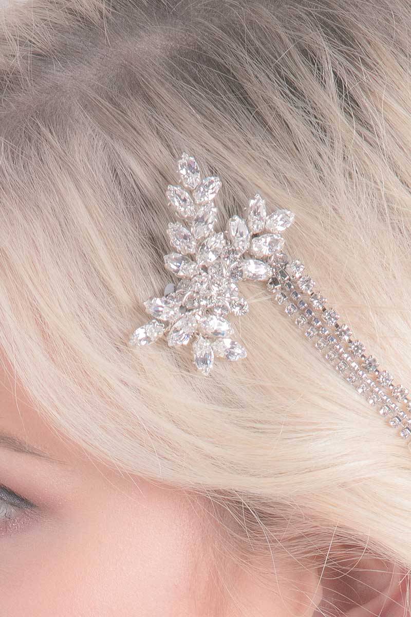 Closeup of Harmony crystal comb by Laura Jayne Accessories