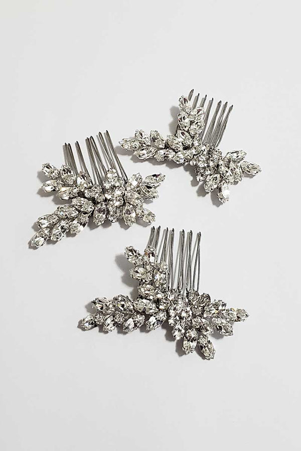 Three harmony crystal haircombs by Laura Jayne Accessories