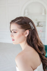 Crystal bridal barrettes Toronto handmade bridal accessories.