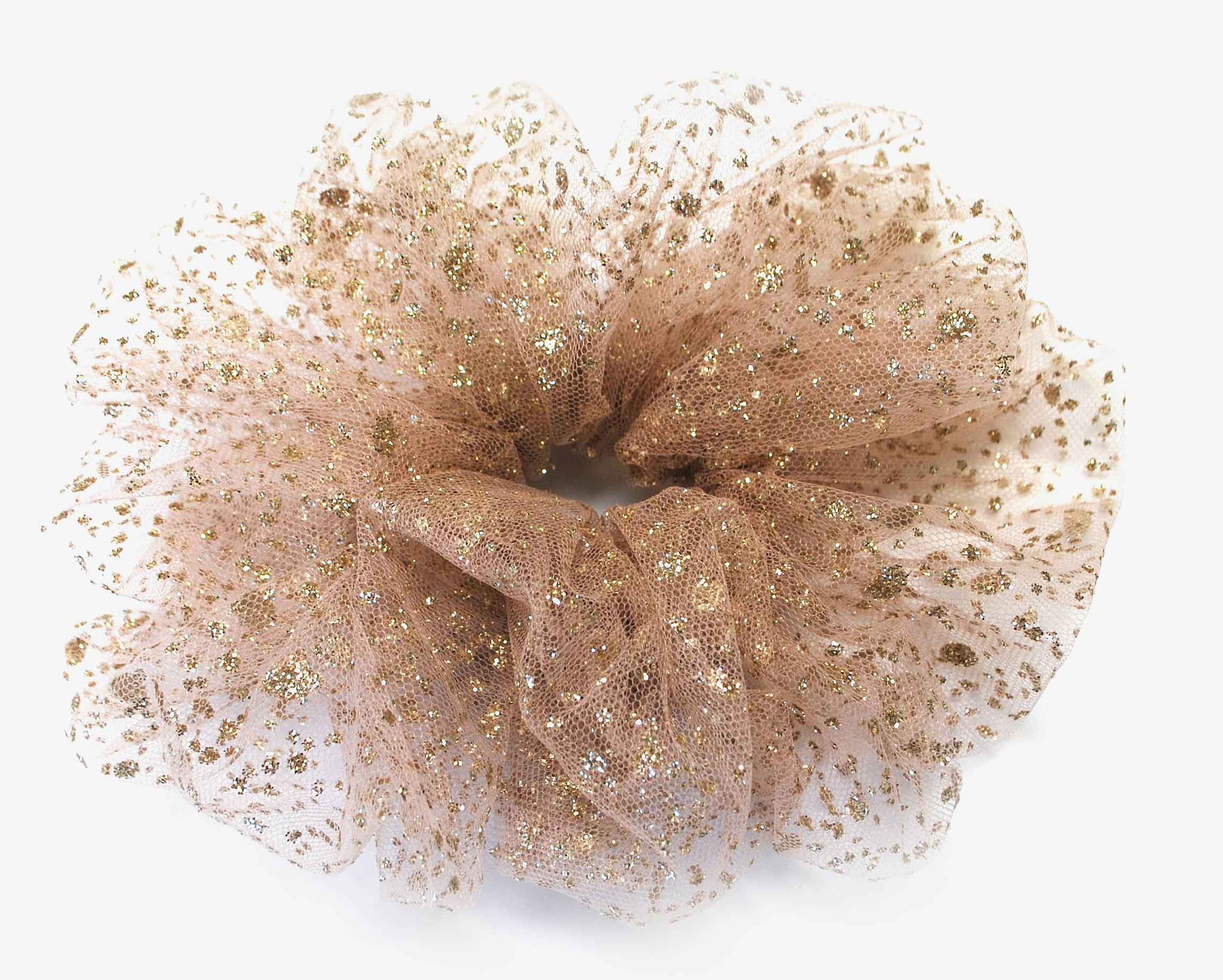 glitter dipped rose gold scrunchie hair accessory