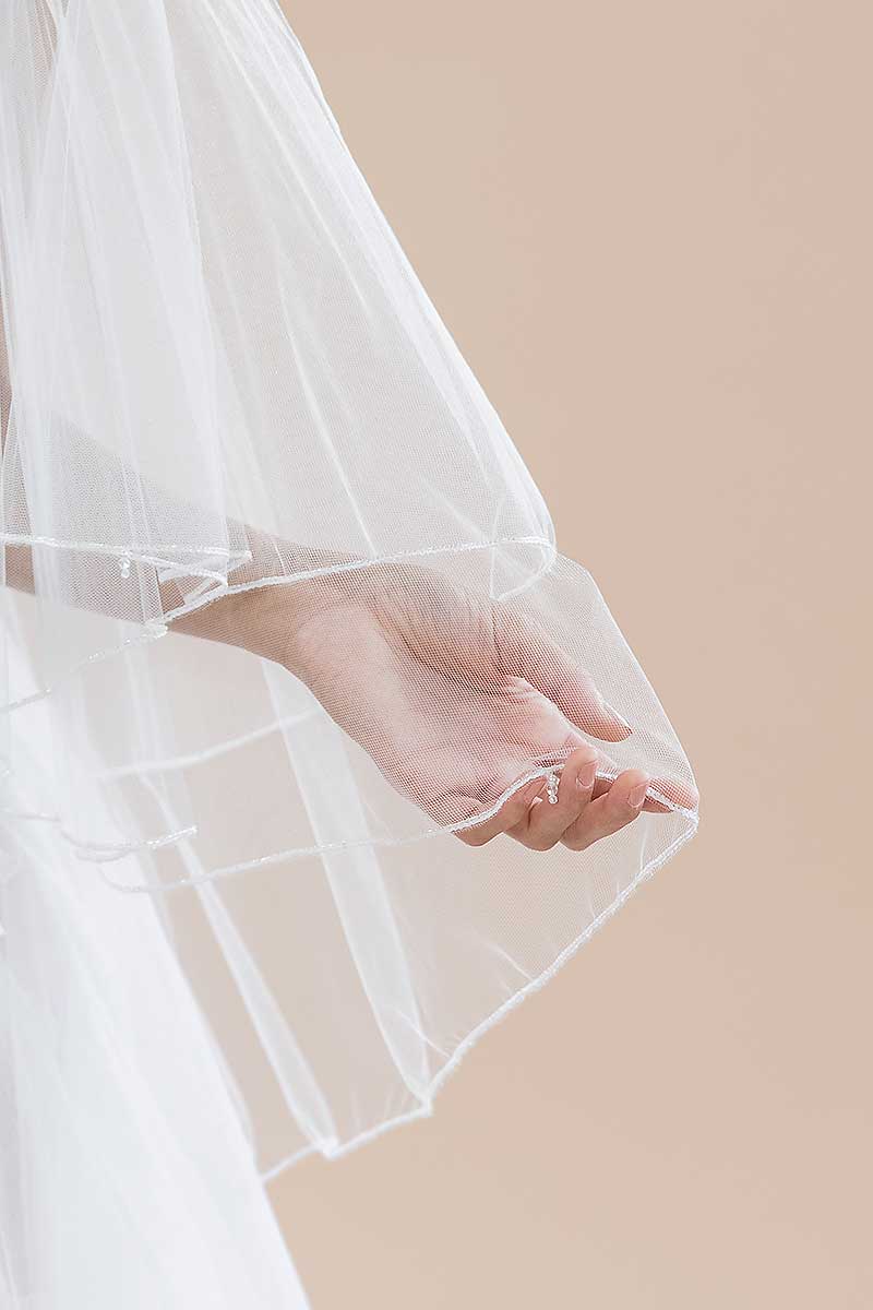 Jess Fingertip Two-Tier Beaded Wedding Veil - Laura Jayne – Laura Jayne  Accessories