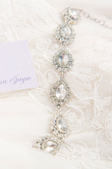 Crystal Pear Halo Bracelet - Sample Sale