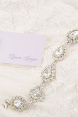Crystal Pear Halo Bracelet - Sample Sale