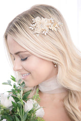 Celeste Tulle Flower Comb