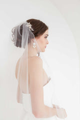 Rose gold crystal bridal hair piece. Handmade in Canada wedding accessory trend.