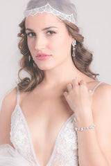 Pearl Crystal Linear Earrings - Sample Sale