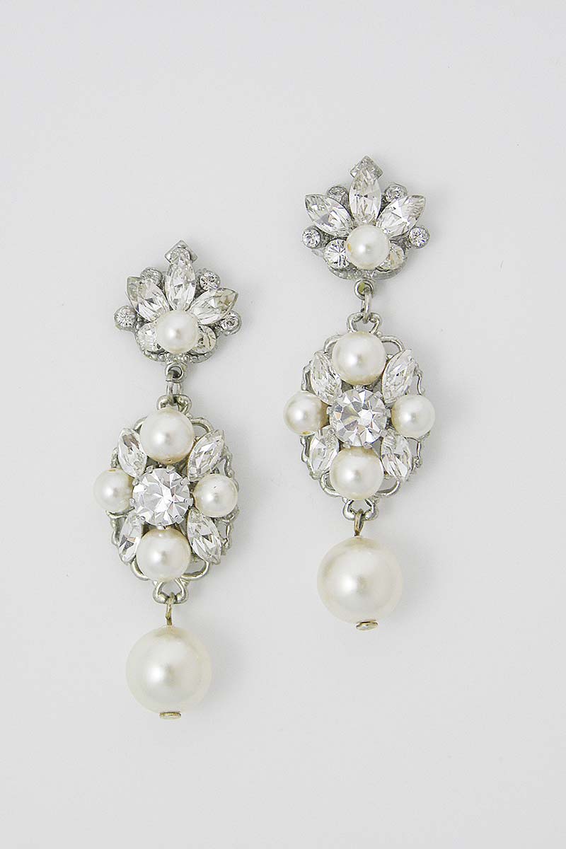 Filigree Pearl Drop Earrings E5049