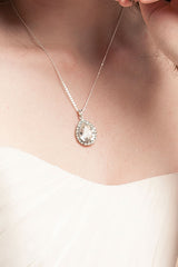 Teardrop Crystal Halo Pendant - Sample Sale