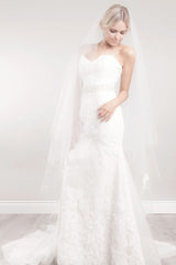 Andrea Chapel Floating Applique Veil