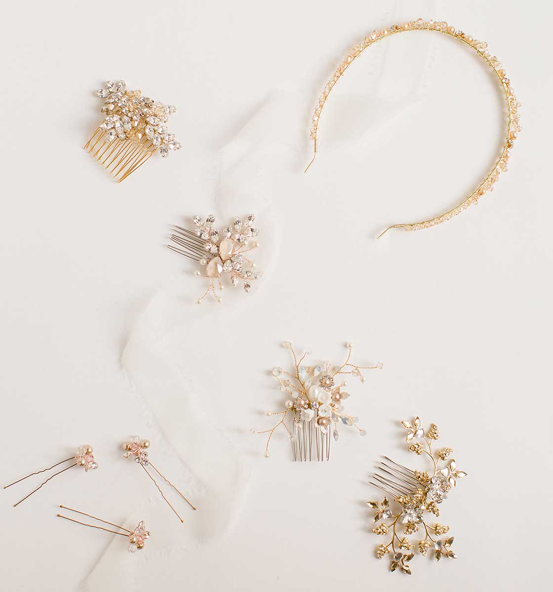 Bridal hair accessories from Laura Jayne Accessories ready to ship selection