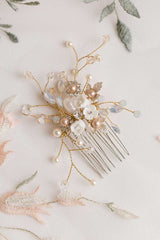 Laura Jayne Louise flower comb on floral background