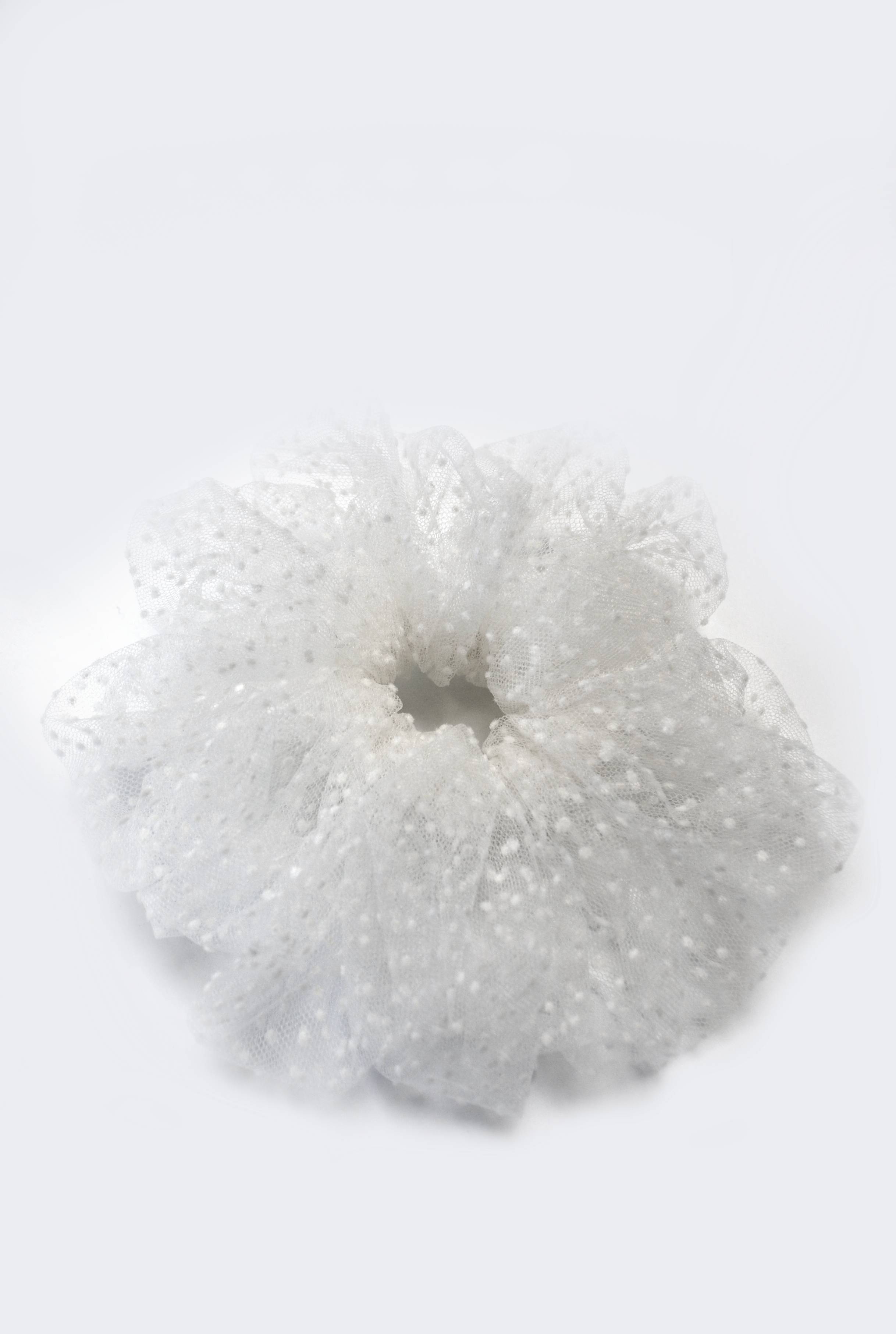 Micro Polka Dot Tulle Fluffy Scrunchie