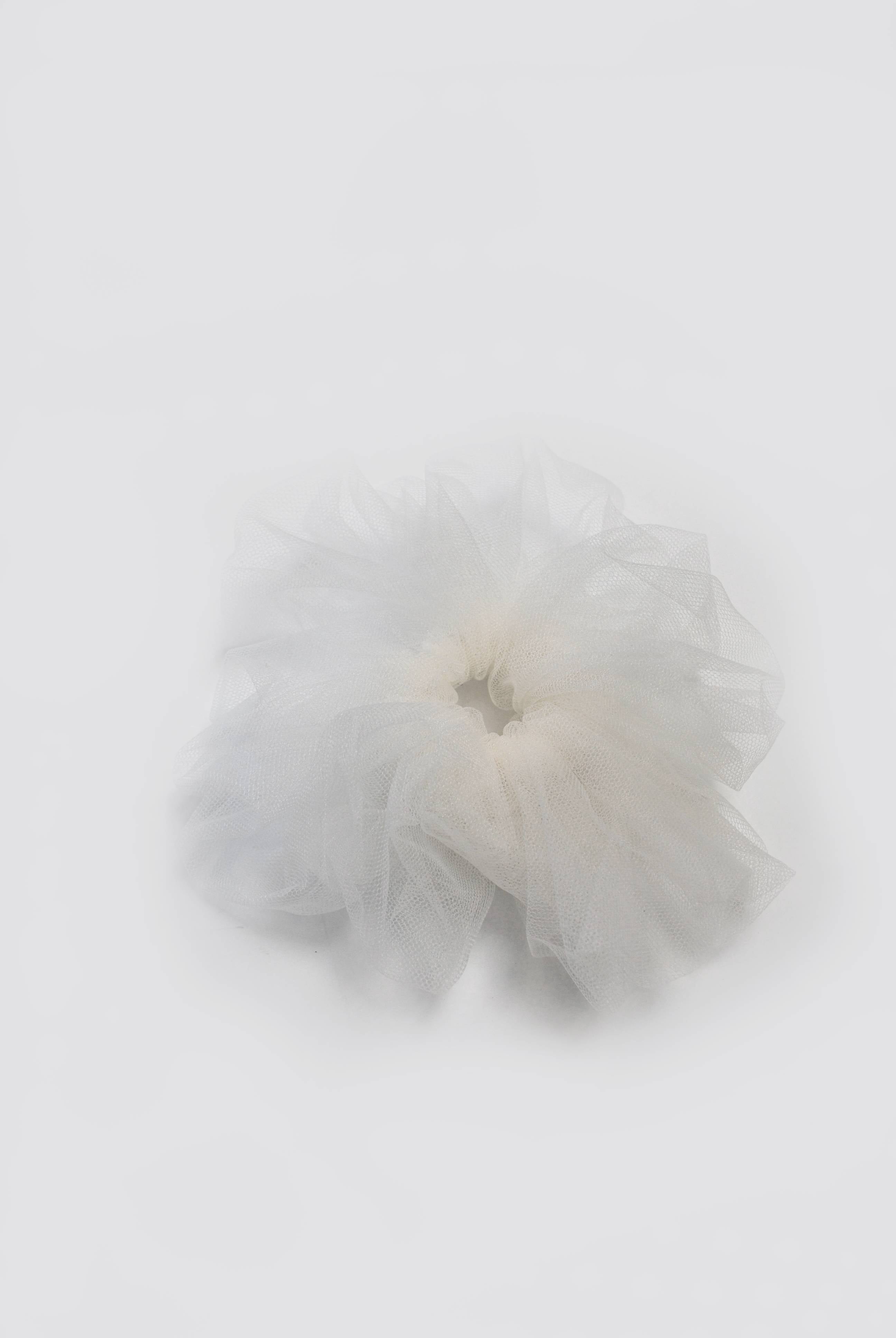 Ivory Matte Fluffy Scrunchie