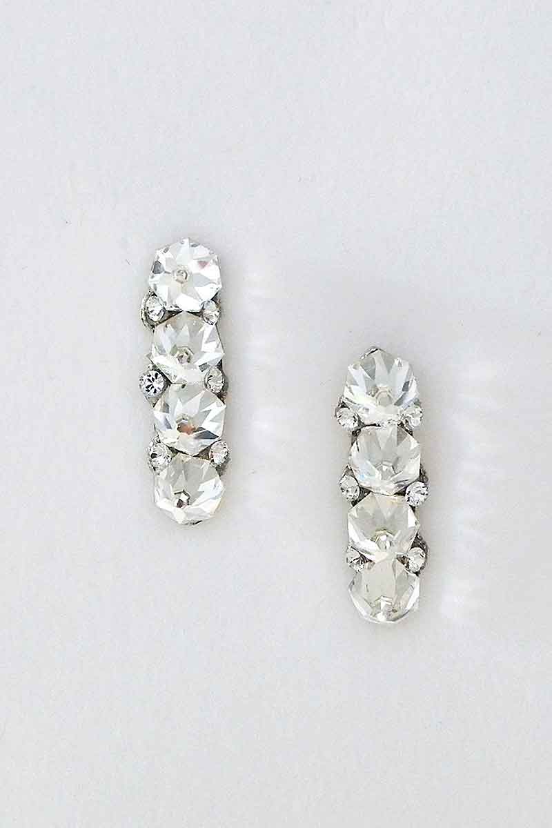 Edgy crystal spike post earrings E0070 from Laura Jayne Bridal 