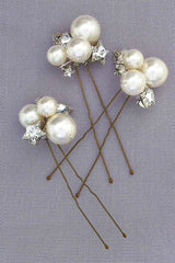 Nova pearl and star celestial wedding hairpins for brides by Laura Jayne Accessories