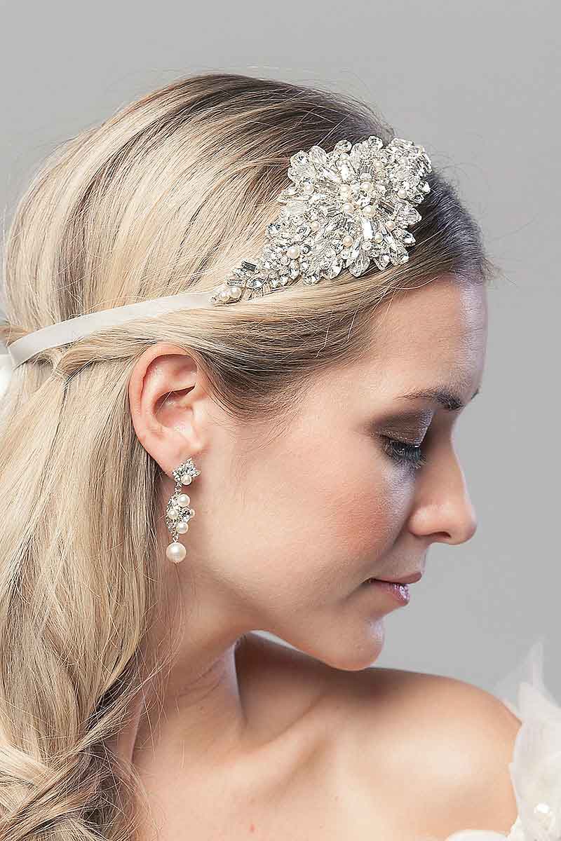 an extra dose of sparkle with this goddess inspired and one of our best selling bridal headpieces - Olympia