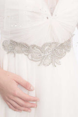 Close up of Estelle wedding sash by Laura Jayne Accessories