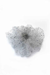 Silver glitter tulle fluffy scrunchie