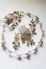 Gold wedding accessories product shot