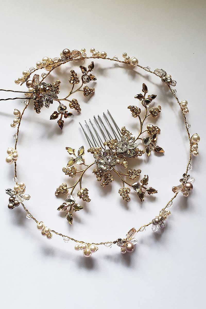 Gold wedding accessories product shot