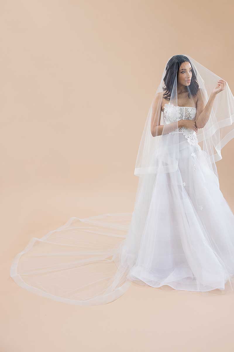 Royal Cathedral Bridal Veil Drop Wedding Veil | Eden Luxe Bridal Blush