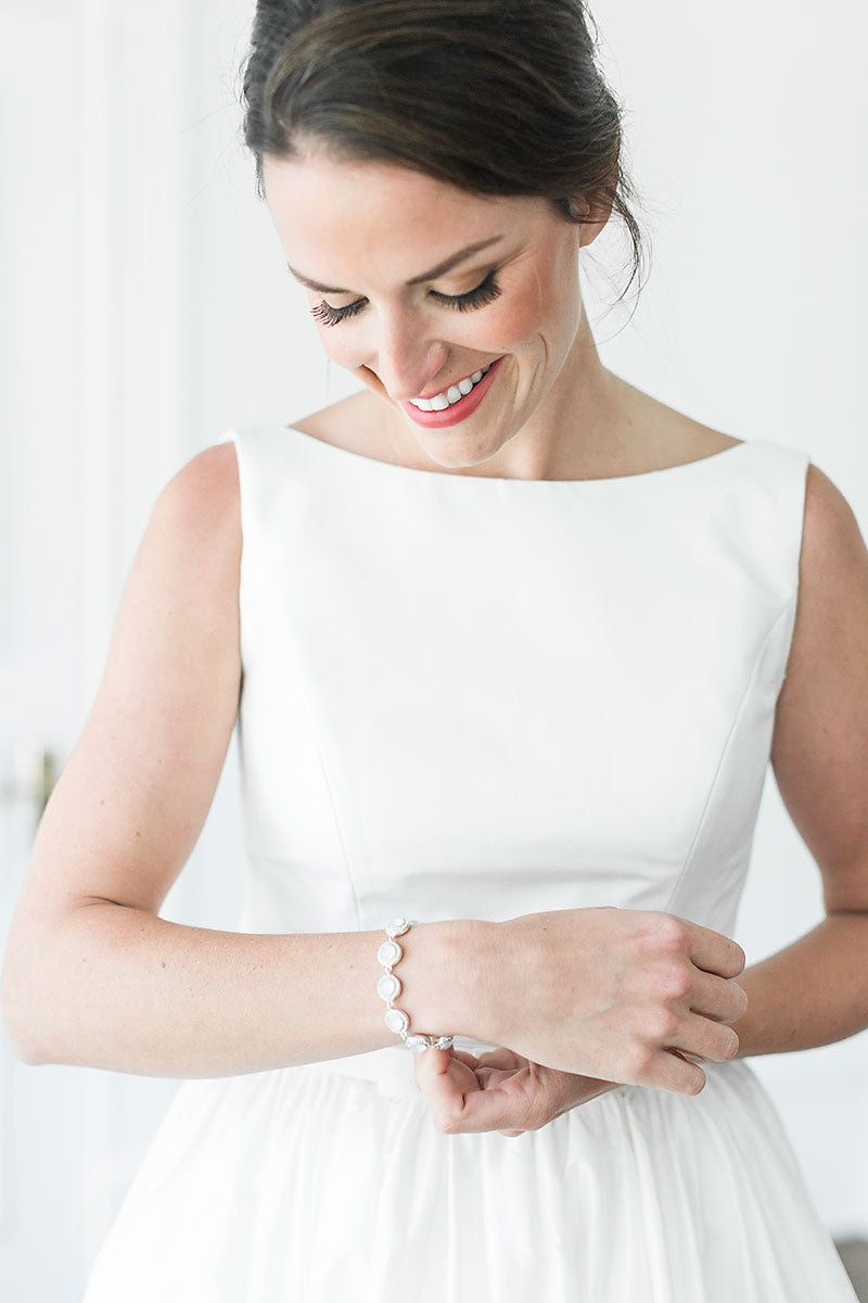 Something Blue Crystal Halo Bracelet - Sample Sale