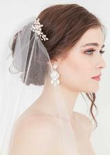Rose gold crystal bridal hair piece. Handmade in Canada wedding accessory trend.