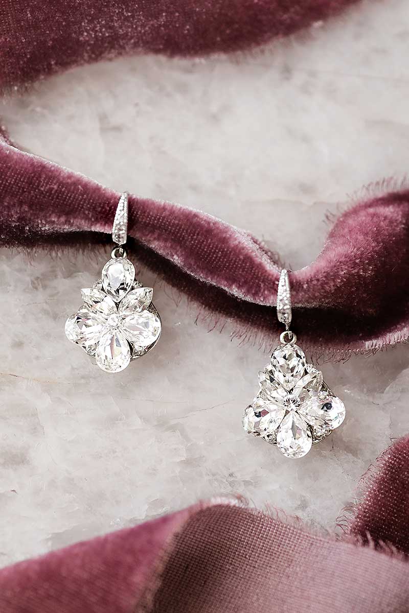 Laura Jayne crystal teardrop bridal earrings E4205 by Laura Jayne Accessories