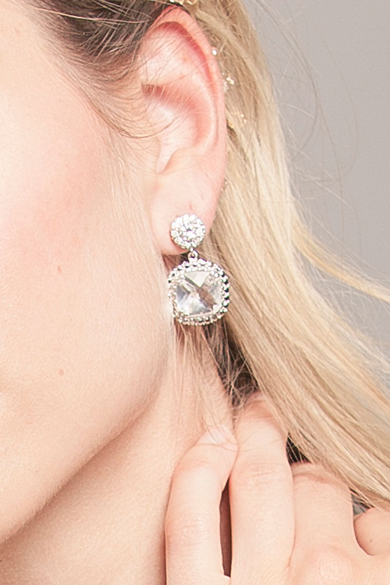 Square Drop Bridal Earrings - Sample Sale