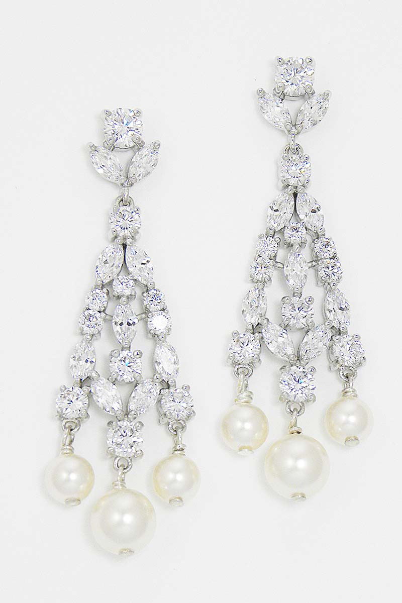 Pearl Drop Chandelier Earrings E7014