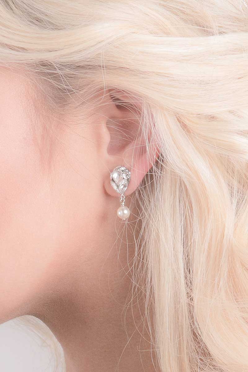 Crystal Pearl Drop Earrings E7018