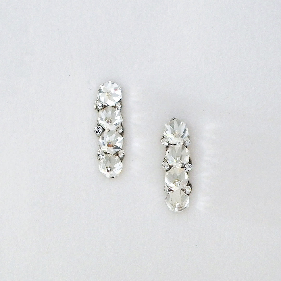 Edgy crystal spike post earrings E0070 from Laura Jayne Bridal 
