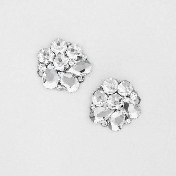Bridal crystal and mirror back silver earrings  E0072 from Laura Jayne Bridal