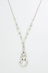 Detail of teardrop pearl crystal pendant N2113 by Laura Jayne Accessories