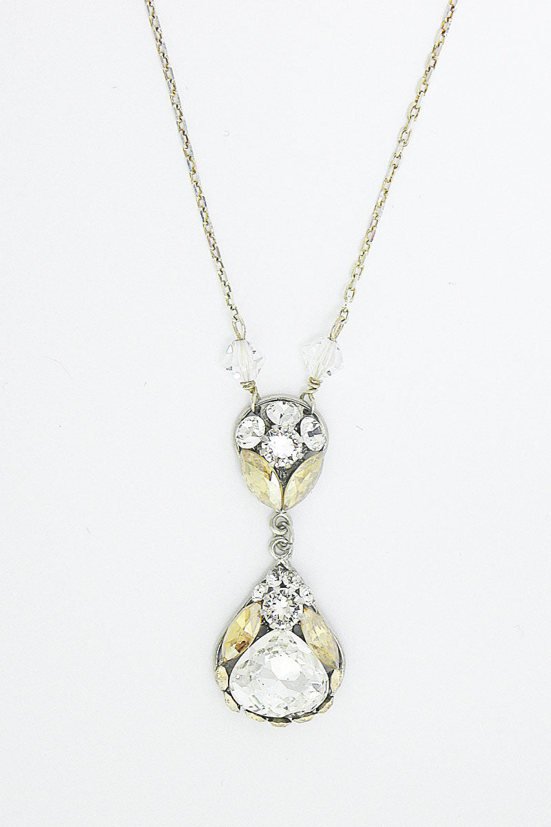Pear crystal teardrop necklace N3203 by Laura Jayne Accessories