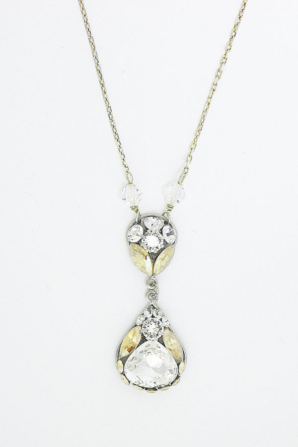 Pear crystal teardrop necklace N3203 by Laura Jayne Accessories
