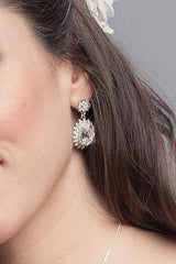 Vintage Crystal Pearl Oval Earrings- Sample Sale