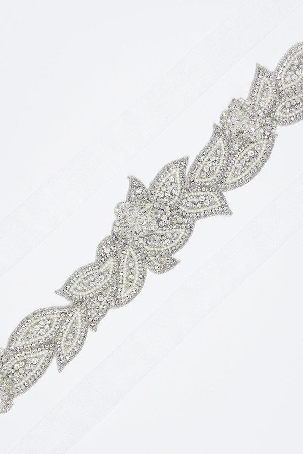 Close up detail of Eustacia bridal sash by Laura Jayne Accessories
