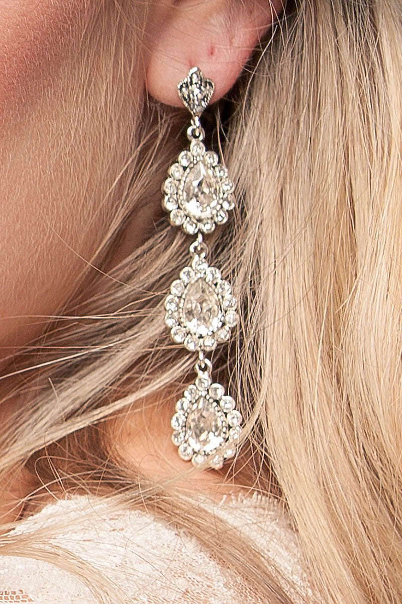 Triple Pear Drop Earrings - Sample Sale