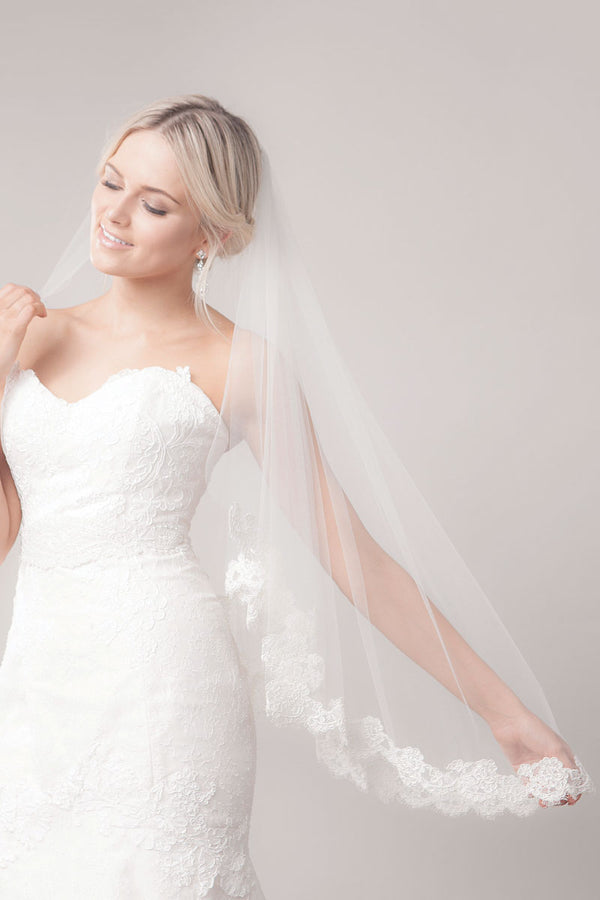Dea Fingertip Veil - Beaded Bridal Veils - Laura Jayne – Laura