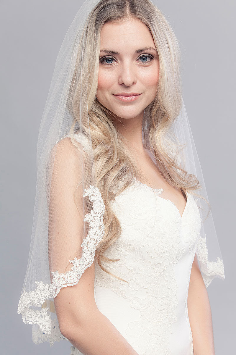 Elbow Length Lace Veil- Sample Sale