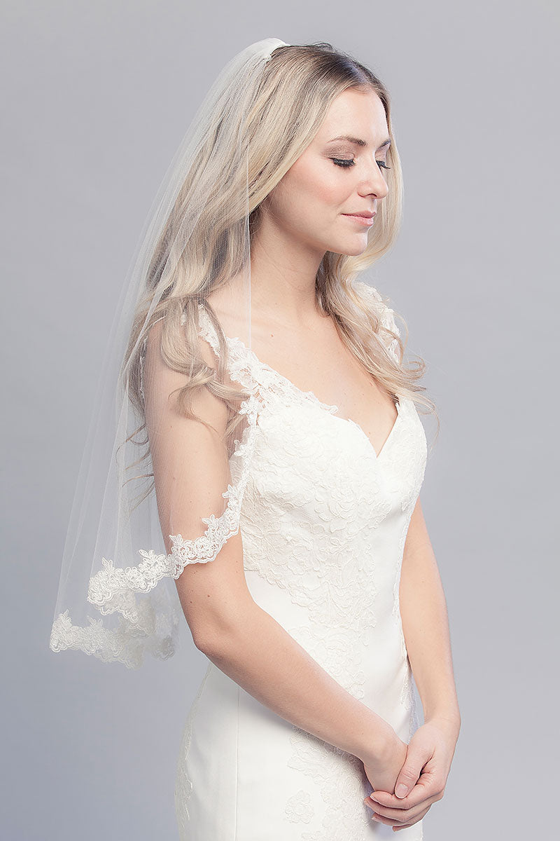 Elbow Length Lace Veil- Sample Sale
