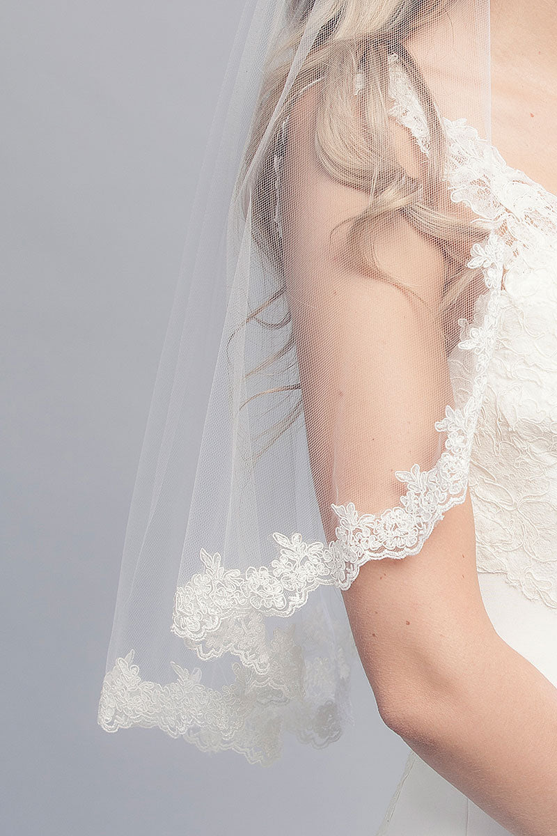 Elbow Length Lace Veil- Sample Sale