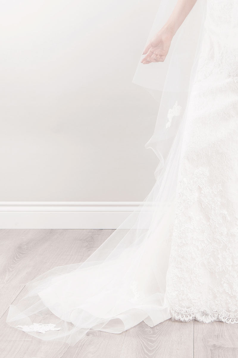 Andrea Chapel Length Lace Veil - Sample Sale
